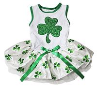Petitebella - Vestido para cachorro con diseño de trébol de lentejuelas