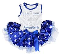 Petitebella - Vestido para perro con tutú de estrellas azules