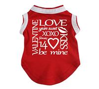 Petitebella You're Sweet XOXO - Camisa para perro (dobladillo blanco, pequeño), color rojo