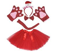 Petitebelle 3D diadema Bowtie Guantes de cola de la falda Unisex Adulto Disfraz de 5 piezas Un tamaño Muñeco de nieve 3D