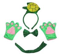 Petitebelle 3D diadema Bowtie Guantes de cola Disfraz de 4 piezas Un tamaño Tortuga verde 3d
