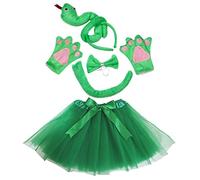 Petitebelle 3D diadema Bowtie Guantes de cola Tutu niña Disfraz de 5 piezas Un tamaño 3D Snake