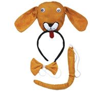 Petitebelle 3D perro diadema Bowtie cola Disfraz de 3 piezas Juego de Kid Escuela de Halloween Juego Un tamaño marrón