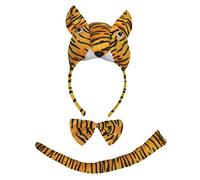 Petitebelle 3D Tiger diadema Bowtie cola Disfraz de 3 piezas fiesta de Halloween Tamaño gratis Un tamaño marrón