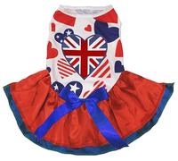 Petitebelle Britain Heart - Vestido para cachorro (corazones de Estados Unidos/rojo azul, XL)