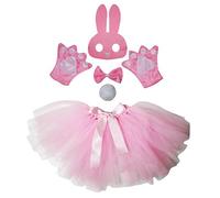 Petitebelle Bunny máscara de Bowtie Guante de cola de la falda del traje de 5 piezas Señora Un tamaño Rosado