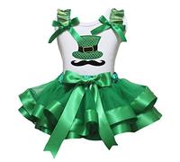 Petitebelle Camisa sombrero y barba blanca Kelly cinta del pétalo de la falda de Nb-8y 6-8 años Verde