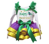 Petitebelle Carnaval feliz Sombrero L/s camisa amarilla púrpura del pétalo de la falda de Nb-8y 4-5 años Verde