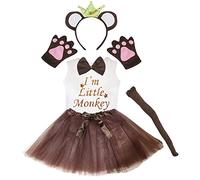 Petitebelle Corona diadema Bowtie Guantes de cola camisa del traje de la muchacha de la falda 6pc 5-6 años Mono