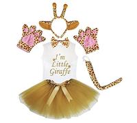 Petitebelle Diadema Bowtie Guantes de cola camisa del traje de la muchacha de la falda 6pc 4-5 Yr Jirafa