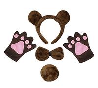 Petitebelle Diadema Bowtie Guantes de cola Disfraz de 4 piezas Un tamaño Oso café
