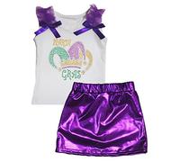 Petitebelle El carnaval sombrero camisa blanca púrpura de Bling de la falda de 1-8y 6-8 años rojo