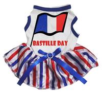 Petitebelle France Bastille Day - Vestido para cachorro (blanco/rayas, XXXL)