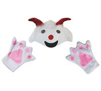 Petitebelle Guantes ovejas Sombrero 2pc de accesorios de vestuario Un tamaño Rojo blanco