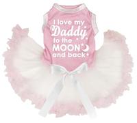 Petitebelle I Love My Daddy to The Moon and Back - Vestido para cachorro (rosa/beige, XXXL)
