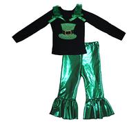 Petitebelle Lentejuelas Sombrero L/s Camisa de Bling verde bragas de la chica para 1-8y 5-6 años Negro