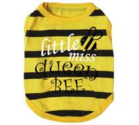 Petitebelle Little Miss Queen Bee Puppy - Camisa para perro (rayas amarillas/negras, XL)