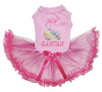 Petitebelle My Bunny Eggs - Vestido de Pascua para cachorro de perro (encaje rosa/rosa, XS)