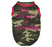 Petitebelle My Owner is Single Puppy Dog Shirt (camuflaje, XXXL)