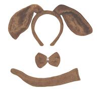 Petitebelle Perro diadema Bowtie de la cola del traje de 3 piezas Niños Un tamaño Perro marrón