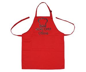 Petitebelle Personalizar cocina Jefe de cocina Delantal de poliéster para la Infancia Un tamaño rojo