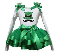 Petitebelle Sombrero y barba blanca L/s Camisa Kelly cinta del pétalo de la falda de Nb-8y 6-8 años Verde