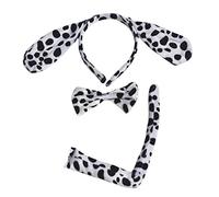 Petitebelle Traje de cola de 3 piezas Dálmatas perro de Navidad diadema Bowtie Un tamaño Blanco