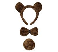 Petitebelle Traje de cola de 3 piezas diadema Bowtie Un tamaño Oso café