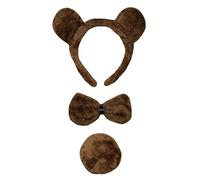 Petitebelle Traje de cola de 3 piezas oso diadema Bowtie Un tamaño marrón