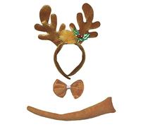 Petitebelle Traje de la cola 3D diadema Bowtie para Adultos Un tamaño 3d reno Brown1