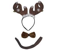 Petitebelle Traje de la cola 3D diadema Bowtie para Adultos Un tamaño 3d reno Brown2