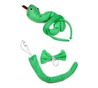 Petitebelle Traje de la cola 3D diadema Bowtie para Adultos Un tamaño 3d serpiente verde