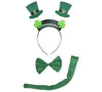 Petitebelle Traje de la cola 3D diadema Bowtie para Adultos Un tamaño Sombrero verde
