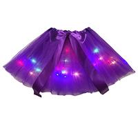 Petitebelle Un solo color llevó las luces de la muchacha Tulle Tutu 1-5y, Morado (, Talla única