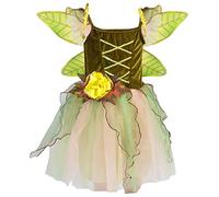 Petitebelle Vestido de disfraz de hada de 1 a 10 años (verde oliva, 2-4 años)
