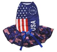 Petitebelle Vestido para cachorro con temática de Estados Unidos (bandera-4, pequeño)