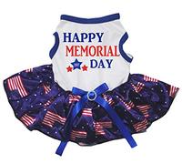 Petitebelle Vestido para cachorro Happy Memorial Day (blanco/banderas de EE. UU., XXXL)