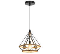 PETITES ECREVISSES Lámpara Colgante Vintage E27 Lámpara de Techo Colgante industrial Metal con Cuerda de Cáñamo Retro Diseño Jaula 25CM para Dormitorio Café Salón Pasillo (1 pieza)