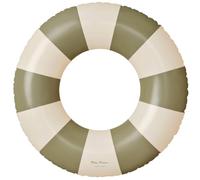 Petites Pommes Anillo flotante para niños, tubo interior duradero, diseño clásico a rayas impreso a mano, costuras suaves y cómodas, flotadores plegables para viajes, verde militar, 89 cm