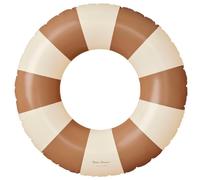 Petites Pommes Tubos para niños - Flotador de piscina duradero, diseño clásico a rayas estampado a mano, costuras suaves y cómodas, flotadores plegables para viajes, marrón claro, 35 pulgadas