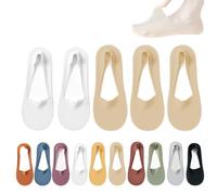Petition - Calcetines delgados que no se ven para mujer, calcetines de petición 2024, calcetines de seda de hielo para petición, ultra delgados, antideslizantes, invisibles, 5 pares-C, Altoa única