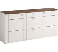 Petits meubles Aparador 2 puertas 3 cajones estratificado marrón blanco