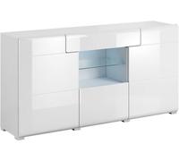 Petits meubles Aparador 3 puertas 1 cajón estratificado blanco