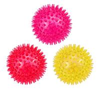 Petizer Paquete de 3 juguetes de bola chirriante de 6,5 cm para perros, juguete de piscina flotante, para cachorros, goma TPR, limpieza de dientes, alivio del aburrimiento para perros pequeños y