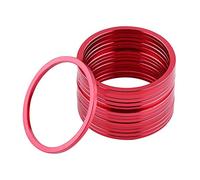 petjoyful 15 piezas de aleación de aluminio MRB bicicleta volante cubo espaciador soporte inferior eje arandela junta (Roja)