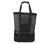 petjoyful Bolsa de Playa Grande de algodón Negro de Malla Dos en una en una Bolsa de Almacenamiento extraíble BBQ Picnic Beach Camp Storage Bag Bag Outdoor Leisure for Sports Fitness Camping