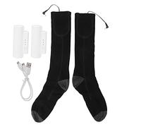 petjoyful Calcetines Térmicos Eléctricos Algodón Espesado Suave Calcetines Térmicos con Batería Recargable USB Gris Negro