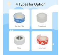 petjoyful Cinta de Etiquetas 1 Rollo de Etiquetas Térmicas Skicker Compatible con la Etiquetadora King Jim TEPRA LR5C Linda Cinta de Impresión de Papel Térmico 15 mm * 4 m - (Cielo estrellado azul)