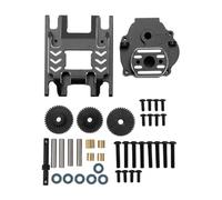 petjoyful Conjunto de caja de cambios RC Engranaje de transmisión de carcasa de caja de cambios de aleación de aluminio y base para piezas de actualización de coche 1/18 RC (Negra)
