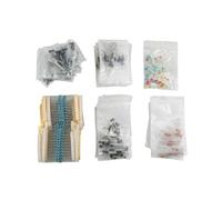 petjoyful Conjunto de Componentes Electrónicos Diodos LED Transistor Condensadores Electrolíticos Kit de Resistencias